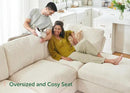 HONBAY Modular Sectional Sofa with Storage Corduroy U Shaped Sofa Modular Sectional Couches for Living Room,Beige by CozyNest Decor