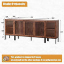 Farmhouse TV Stand for TVs up to 85 Inch, Entertainment Center TV Console with Storage Cabinets and Glass Doors,Media Console for Living Room, Brown by CozyNest Decor