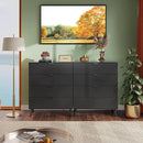 WLIVE 4 Drawer Dresser for Bedroom, Tall Wood Dresser, Modern Black Dressers with Sturdy Metal Handle, Small Chest of Drawers for Living Room, Hallway by CozyNest Decor