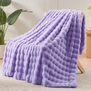 NEWCOSPLAY Faux Fur Throw Blanket Lavender Bubble Blanket Thick Warm Soft for Couch Sofa Bed 550GSM (Lavender, Throw(50"x60")) by CozyNest Decor