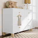 Storkcraft California 6-Drawer Double Dresser (White with Driftwood) - GREENGUARD Gold Certified, Interlocking Drawer System, Dresser Drawer Organizer for Kids Bedroom by TinyTreasures Baby Boutique