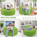 4FT Bean Bag Chair, Large Bean Bag Chairs with Memory Foam Filled, Fluffy Beanbag Sofa with Dutch Velvet Cover, Round BeanBag Chairs for Living Room, Playroom - Lime by TinyTreasures Baby Boutique