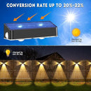 Solar Fence Lights Outdoor - 3-Side Fence Light Solars Powered for Outside IP65 Waterproof Fence Solar Lights Outdoor for Outside Garden Backyard Patio Deck Fence Stair Step Railing Pathway(4Pack) by GreenHaven Gardens