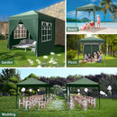 Outvita 6.5x6.5ft Pop Up Canopy Tent, Outdoor Instant Shelter Folding Canopy with 4 Side Walls and Carry Bag for Commercial Events, Party, Backyard BBQ, Camping Green by GreenHaven Gardens