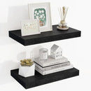 16 Inch Floating Shelves, 16"x9.25"x1.5" Inch Deep Floating Shelves for Wall, Wooden Shelves for Bathroom, Bedroom, Living Room, Black by CozyNest Decor