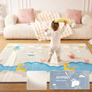 Baby Play Mat 79x71x0.6 inches, Fabric Cloth Surface Extra Large & Thick Foldable Play Mats for Baby Girls Boys, Waterproof & Anti-Slip Portable Baby Floor Mat for Tummy Time with Travel Bag by TinyTreasures Baby Boutique