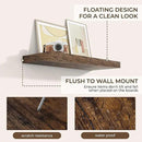 RICHFOCUS 31.5Inch Floating Shelves for Wall 2 Pack Shelves for Bedroom|Kitchen|Bathroom Wall Mounted Rustic Wood Floating Shelf with Invisible Brackets for Books|Storage|Decor, Rustic Brown by CozyNest Decor