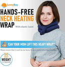 SunnyBay XL Microwave Heating Pad, Microwavable Heated Neck and Shoulder Wrap, Hands-Free Weighted Moist Hot or Cool Pack, Soft Fleece Cover and Flaxseed Filling, 30 Inch Extra-Long Length, Navy by CozyNest Decor