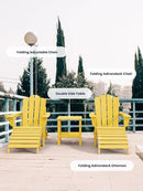 KINGYES Folding Adirondack Ottomans Set of 2 for Adirondack Chair, Yellow by CozyNest Decor
