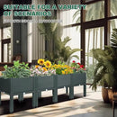 Emalie Raised Garden Beds Elevated Plastic Planter Box with Drainage Plugs Perfect for Vegetables Flowers Herbs Growing Outdoor, 63.0" Lx15.7 Wx16.5 H Grey by GreenHaven Gardens