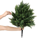 Premium 16" Diameter Artificial Cypress Topiary – Set of 2 Faux Plants with Ground Spikes – UV-Resistant, Realistic Outdoor & Indoor Greenery – Weatherproof Garden Landscaping Décor by GreenHaven Gardens