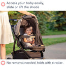 Stroller Sun Shade - Universal UV Protection Cover for Strollers Sunshade with See Through, Clip-On Sun Blocker, Sun Shield for Baby, Breathable Adjustable Fit, Full Coverage, Large by TinyTreasures Baby Boutique