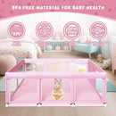 74" ×50" Large Baby Playpen, Baby Playard for Babies and Toddlers, Play Pens for Indoor & Outdoor, Sturdy Safety Play Yard with Soft Breathable Mesh, Anti-Fall, Pink by TinyTreasures Baby Boutique