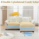 URRED Modular Sectional Sofa Comfy Cloud Couch, Modern Chenille Sofa Sleeper Deep Seat Couches with Ottoman/Pillows for Living Room (White, 82.6''- L Shape) by CozyNest Decor