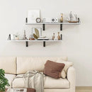 Heimlove Deep Floating Shelves for Wall, 12 Inch Deep Floating Shelves Set of 3, 16W x 12D Wood Wall Shelves, Wide Wood Shelves with Metal Bracket for Living Room, Kitchen, Office, Bedroom - White by CozyNest Decor