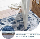 Modern Abstract Door Mat Indoor Entrance 2X3 Blue Rug Washable, Non-Slip Small Rugs for Entryway Bathroom Ultra-Thin, Throw Carpet for Kitchen Bedroom Nursery Kids Print Faux Wool by CozyNest Decor