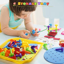Peg Board Toy set 73Pcs DIY Building Stacking Toys for Kids 3-6 Years Old,STEM Educational Kids Toy for Brain Development,Montessori Sensory Toys,Upgrade Various Foam Board Plastic Lacing String Game by TinyTreasures Baby Boutique