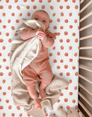 Muslin Bedside Bassinet Sheets 2 Pack, 33x20 Fitted Ultra Soft & Breathable Bedside Sleeper Sheets, Ideal for Baby Girl and Boy, Perfect for Newborns (Strawberry & Pale Pink) by TinyTreasures Baby Boutique