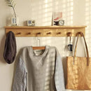 Entrance Coat Rack ，Coat Hooks, Wall-Mounted Wooden Hook Rack, Wall-Mounted Shelves are Very Suitable (Oak Colored Finish-2) by CozyNest Decor