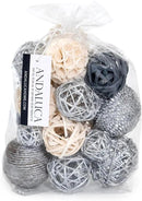 ANDALUCA Decorative Balls Bag Bowl Filler Home Decor (Silver) by CozyNest Decor