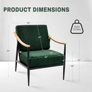 Modern Accent Chair for Living Room Bedroom Mid Century Arm Chair Upholstered Office Accent Chair Comfy Waiting Room Chair with Metal Frame, Green by CozyNest Decor
