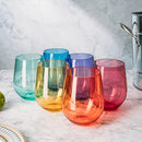 European Style Crystal, Stemless Wine Glasses, 15oz