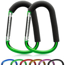 sprookber 6.7 Inch Large Stroller Hooks for Diaper Bags & Purses, Heavy Duty Mommy Hooks for Shopping, Grocery, Backpack – Baby Stroller Accessories, Set of 2 (Green) by TinyTreasures Baby Boutique