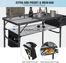 RedSwing Portable Grill Table with Sink for Outside, Aluminum Frame Folding Grill Stand Table for Outdoor Camping Picnic BBQ, Lightweight Adjustable Height, 36 x 20 x 31 Inches, Black by GreenHaven Gardens