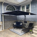 PURPLE LEAF 9' X 11.5' Patio Umbrella Outdoor Cantilever Rectangle Umbrella Aluminum Offset Umbrella with 360-degree Rotation for Garden Deck Pool Patio, Navy Blue by GreenHaven Gardens