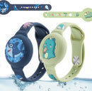 R-fun Waterproof Air Tag Bracelets[2 Pack] Compatible with Apple Air Tag Finders with Cartoon Pattern,Anti Lost GPS Item Finders Case Cover,Green Dinosaur/Blue Shark by TinyTreasures Baby Boutique