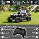 sopbost 24V 10Ah 2 Seater Ride On Car with Remote Control Battery Powered Ride On Toy Electric Kids UTV with Large Dump Bed, 4x75W Motors, White & Black by TinyTreasures Baby Boutique