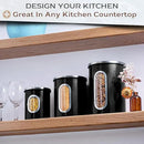 Moss & Stone 3-Piece Black Canisters Sets For The Kitchen, Airtight Canister Set With See Through Window, Storage Jars for Coffee Container, Tea Organizer & Sugar Canister, Black Kitchen Canisters by CozyNest Decor