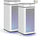 Medify MA-40 UV Light Air Purifier with True HEPA H14 Filter | 1,793 ft² Coverage in 1hr for Wildfires Smoke, Odors, Pollen, Pets | Removal to 0.1 Microns | White, 2-Pack by TinyTreasures Baby Boutique