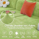 Large Backrest Cushion Covers Super Stretch Backrest Covers for 3 Cushion Couch Sofa, Couch Back Cushion Covers Featuring with Chenille Yarn (Softer Version, 3PC, Green) by CozyNest Decor