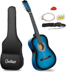 Smartxchoices 6 String 38" Acoustic Guitar w/Gig Bag Strap Pitch Pipe Extra Strings Set Pick for Kids Beginners Starter Youths Students Right-handed（Blue） by TinyTreasures Baby Boutique