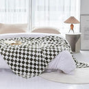 LOMAO Throw Blankets Flannel Blanket with Checkerboard Grid Pattern Soft Throw Blanket for Couch, Bed, Sofa Luxurious Warm and Cozy for All Seasons (Dark Olive, 90"x110") by CozyNest Decor