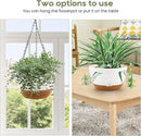 10 Inch Hanging Planter, 2 Pack Hanging Plastic Plant Self Watering Pot with Drainage Holes and Saucers, Hanging Baskets Flower Pots for Indoor Outdoor Garden Plants and Flowers-White by GreenHaven Gardens
