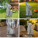 Solar Garden Outdoor Statues Dog with Butterfly Lights, Lawn Decor Puppy Figurine for Patio Balcony Yard, Yard Unique Christmas Birthdays Gift for Mom Grandma by GreenHaven Gardens