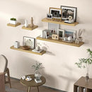 Floating Shelves for Wall, 36" W x 8" D x 1.5" H, Wooden Wall Mounted Display Shelves with Invisible Brackets for Living Room, Bedroom, Bathroom, Kitchen Decor and Storage, Set of 2, Oak by CozyNest Decor