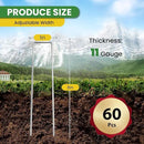 Landscape Staples 8 Inch 60 Pack, Garden Stakes Galvanized Garden Staples 11 Gauge, Plant Cover Stakes for Lawn Weed Barrier by CozyNest Decor