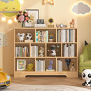 Book Shelf Set of 2, 10 Cubes Storage Organizer, 3-Tier Open Bookshelf Wooden Bookcase, Freestanding Log Bookshelf Cube Shelf for Bedroom, Living Room, Home Office by CozyNest Decor