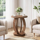 Tribesigns End Table, Round Side Table with Storage, Farmhouse Nightstand Bedside with Round Tabletop, Accent End Table for Living Room Bedroom Small Space, Wooden Accent Furniture (2, Brown) by CozyNest Decor