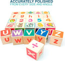 QUOKKA Wooden Blocks for Toddlers 1-3 - 26 ABC Learning Baby Blocks for Kids 3-5 Year Olds Stacking Alphabet Wood Toys for 2-4 yo - Educational with Letters Numbers by TinyTreasures Baby Boutique