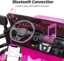 2 Seater Ride on Toy Car for Kids, 24V 4x4 Ride-on Truck Kids Electric Car w/Remote Control, 4x200W Motors - Hot Pink by TinyTreasures Baby Boutique