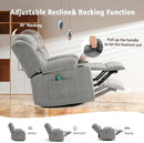 Rocker Swivel Recliner Chair for Adults, Overstuffed Large Manual Recliner Glider with Massage and Heat, Comfy Soft Fabric Living Room Reclining Sofa Chair(Lime Gray) by CozyNest Decor