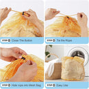3Pcs Mesh Laundry Bags Washing Machine Mesh Wash Bags Jumbo for Delicates Clothes,Bed Linen,Toys with Drawstring Closure Sturdy(3 XXLarge 28 x 26 Inches, Yellow) by TinyTreasures Baby Boutique