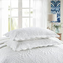 MarCielo 3-Piece 100% Cotton Oversized Bedspread Lightweight Quilt Coverlet Embroidery Farmhouse Bedding (Tf Bright White, Oversized King (118"x106")) by CozyNest Decor