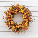 22 Inches Fall Wreaths for Front Door Rustic Autumn Wreath Farmhouse Fall Floral Wreaths with Tulips Orange Wildflowers for Wall Window Porch Indoor Outside by CozyNest Decor