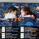 Blue Dinosaur Comforter Set Queen Boys,Cute Dinosaur Bedding Set Queen for Kids,Kawaii Dragon Comforter Blue Bedroom Decor,Cute Animal Bedding Kawaii Animal Quilt Boys by CozyNest Decor
