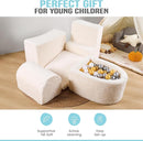 Foam Climbing Blocks - Climbing Toys for Toddlers 1-3 Inside - Soft Play Set for Babies - Indoor Activity Soft Playset for Baby 6-12 Months - Sherpa Fabric - 5 PCS - Balls NOT Included by TinyTreasures Baby Boutique